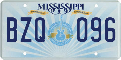 MS license plate BZQ096