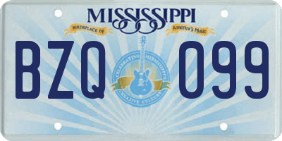 MS license plate BZQ099