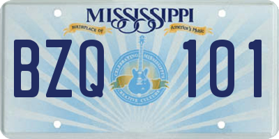 MS license plate BZQ101