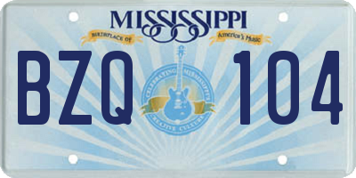 MS license plate BZQ104