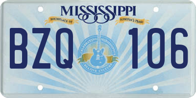 MS license plate BZQ106