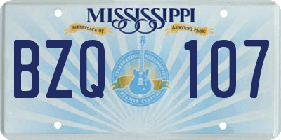 MS license plate BZQ107