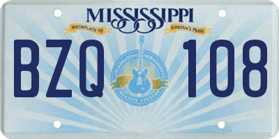 MS license plate BZQ108