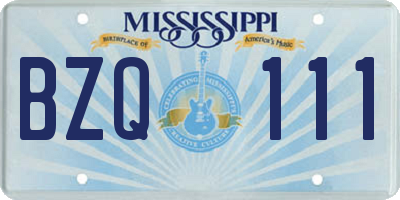 MS license plate BZQ111