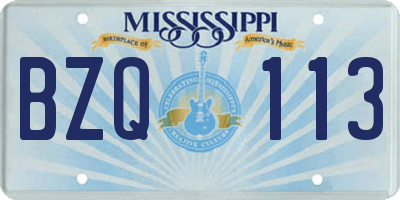 MS license plate BZQ113