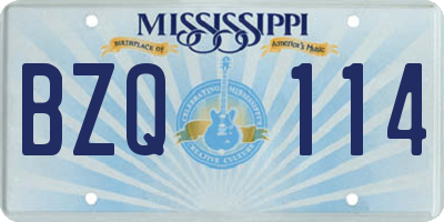 MS license plate BZQ114