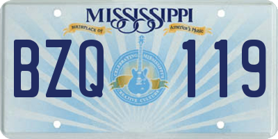 MS license plate BZQ119