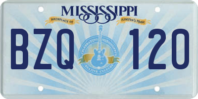 MS license plate BZQ120
