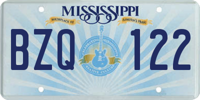 MS license plate BZQ122