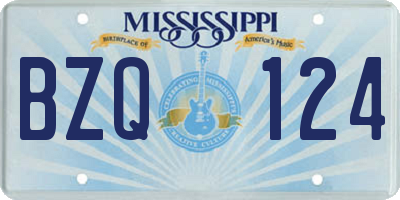 MS license plate BZQ124
