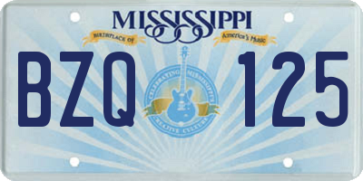 MS license plate BZQ125