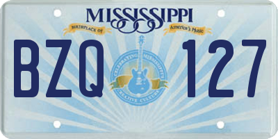 MS license plate BZQ127