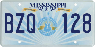 MS license plate BZQ128