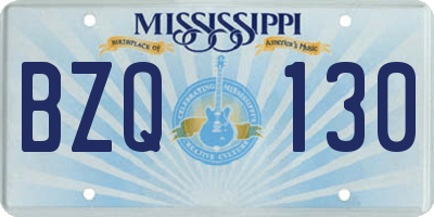 MS license plate BZQ130