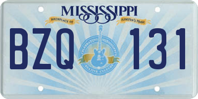 MS license plate BZQ131