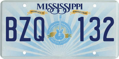 MS license plate BZQ132
