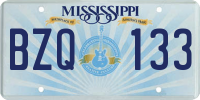 MS license plate BZQ133