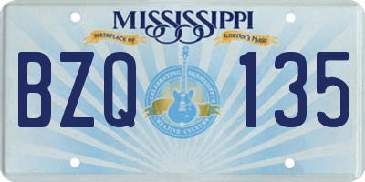 MS license plate BZQ135