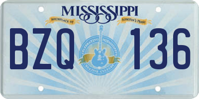 MS license plate BZQ136