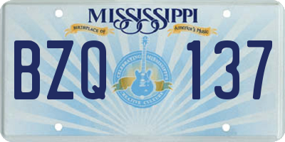 MS license plate BZQ137