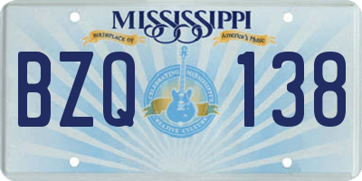 MS license plate BZQ138