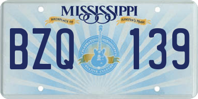 MS license plate BZQ139