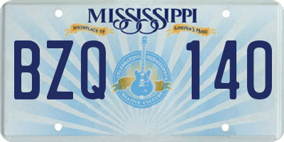 MS license plate BZQ140