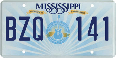 MS license plate BZQ141