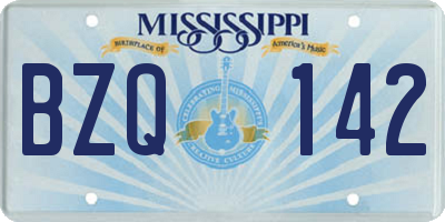 MS license plate BZQ142