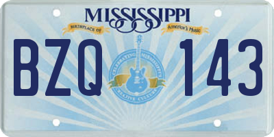 MS license plate BZQ143