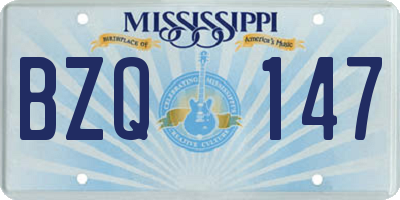 MS license plate BZQ147