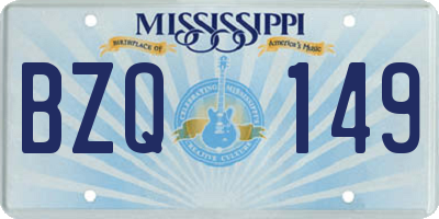 MS license plate BZQ149