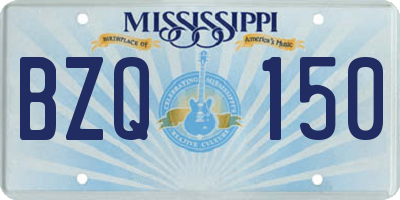MS license plate BZQ150