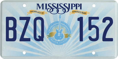 MS license plate BZQ152