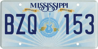 MS license plate BZQ153