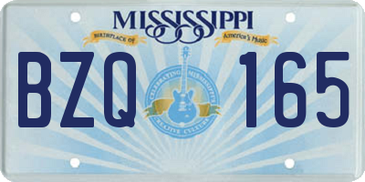 MS license plate BZQ165
