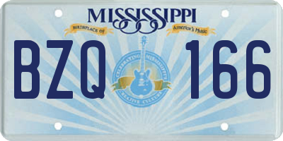 MS license plate BZQ166