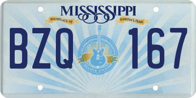 MS license plate BZQ167