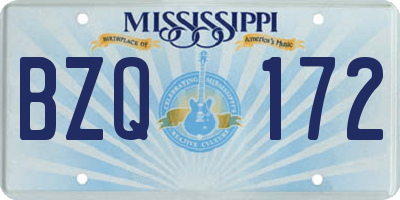 MS license plate BZQ172