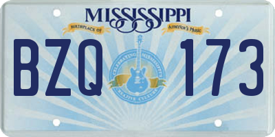 MS license plate BZQ173