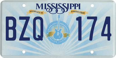 MS license plate BZQ174