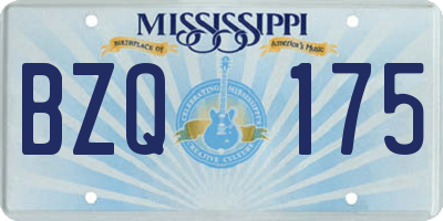 MS license plate BZQ175