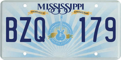 MS license plate BZQ179