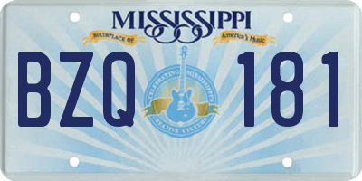 MS license plate BZQ181