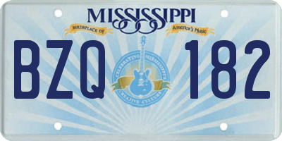 MS license plate BZQ182