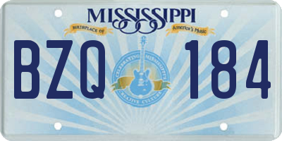 MS license plate BZQ184
