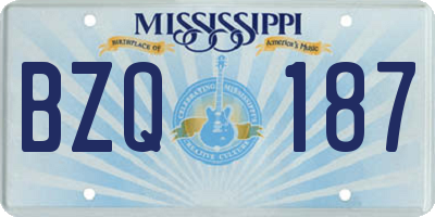 MS license plate BZQ187