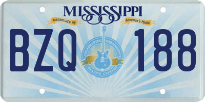 MS license plate BZQ188
