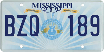 MS license plate BZQ189