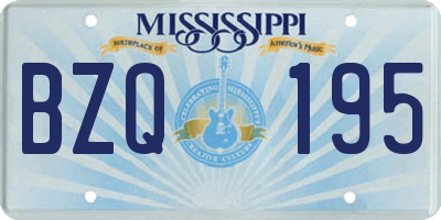 MS license plate BZQ195
